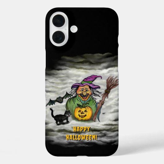 Coques Case-Mate iPhone Witch , Cat , Bat and Pumpkin , Happy Halloween ! (Verso)