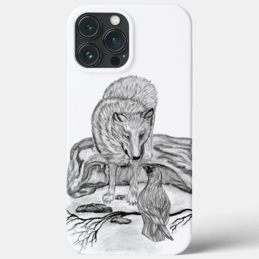 Coques Case-Mate iPhone Wolf and Raven black and white design (Verso)