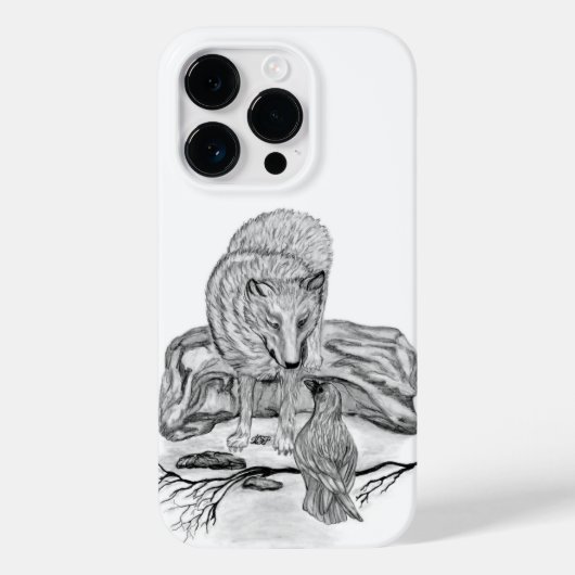 Coques Case-Mate iPhone Wolf and Raven black and white design (Verso)