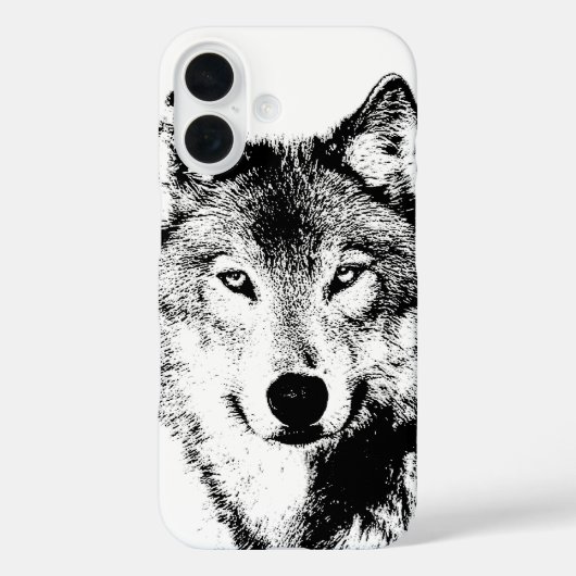 Coques Case-Mate iPhone Wolf Black & White Pop Art (Verso)