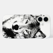 Coques Case-Mate iPhone Wolf Black & White Pop Art (Verso (horizontal))