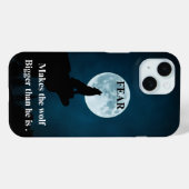 Coques Case-Mate iPhone WOLF - Citation inspirante sur la peur (Verso (horizontal))