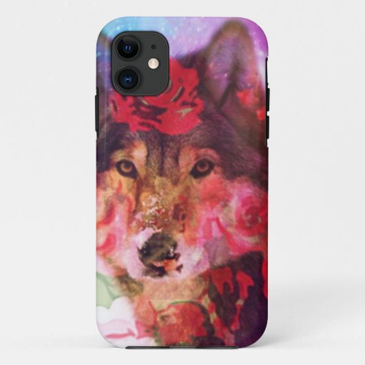 Coques Case-Mate iPhone Wolf féminin et Roses (Dos)