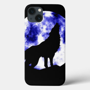 Etui iPhone 13 Wolf Howling à Moon