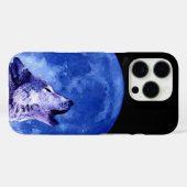 Coques Case-Mate iPhone Wolf Howling à Moon (Verso (horizontal))