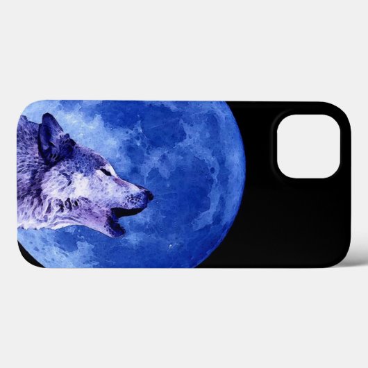 Coques Case-Mate iPhone Wolf Howling à Moon (Verso (horizontal))