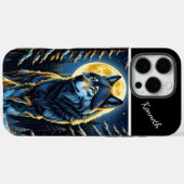 Coques Case-Mate iPhone Wolf Howling to Bright Moon (Verso (horizontal))