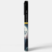 Coques Case-Mate iPhone Wolf hurle à pleine lune dans une forêt sereine (Verso / Gauche)