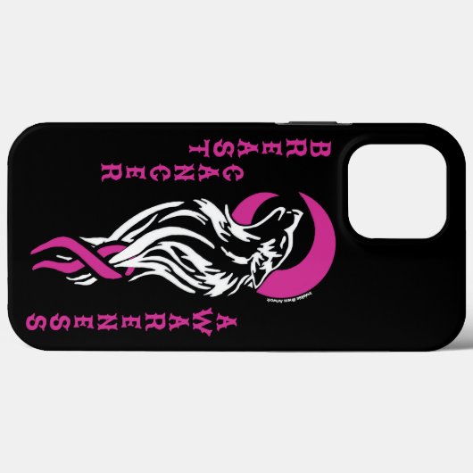 Coques Case-Mate iPhone Wolf/Lune...Cancer du sein (Verso (horizontal))