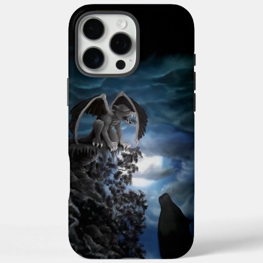 Coques Case-Mate iPhone Wolf Moon - Wolf avec Golem (Verso)