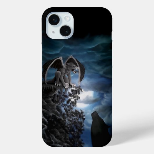 Coques Case-Mate iPhone Wolf Moon - Wolf avec Golem (Verso)