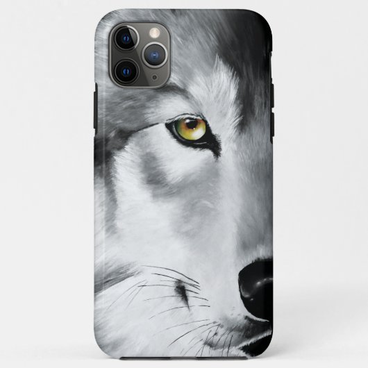 Coques Case-Mate iPhone Wolf Portrait noir blanc (Dos)