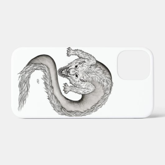 Coques Case-Mate iPhone Wolfdragon design noir et blanc (Verso (horizontal))