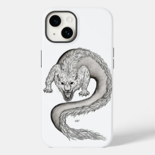 Coque Pour iPhone 14 Wolfdragon design noir et blanc