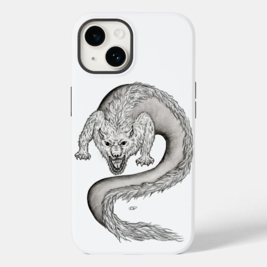 Coques Case-Mate iPhone Wolfdragon design noir et blanc (Verso)