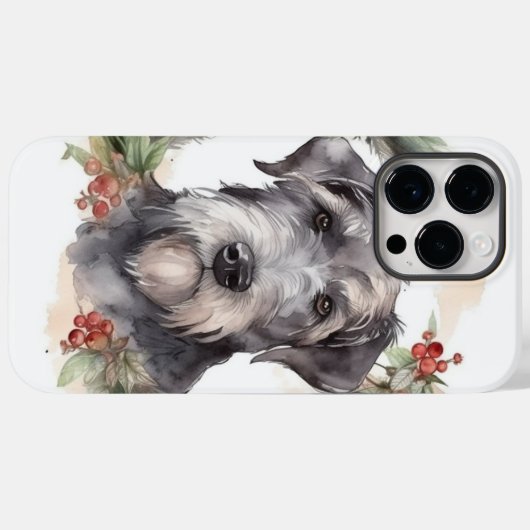 Coques Case-Mate iPhone Wolfhound Festive Wreath (Verso (horizontal))