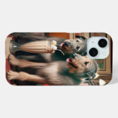 Coques Case-Mate iPhone Wolfhounds irlandais dans un dîner rétro (Verso (horizontal))