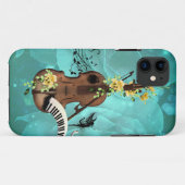 Coques Case-Mate iPhone Wondeful violin with piano and flowers (Dos (Horizontal))
