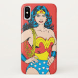 Case-Mate iPhone Case Wonder Woman | Pose Vintage avec Lasso<br><div class="desc">Un classique Wonder Woman bande dessinée personnage art debout pose.</div>