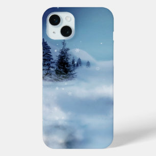 Coque iPhone 15 Mini Wonderland d'hiver de nuit