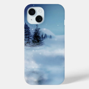 Coque Pour iPhone 15 Wonderland d'hiver de nuit