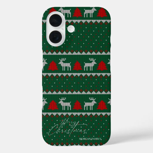 Coques Case-Mate iPhone Wonderland d'hiver, pin de rennes vert (Verso)