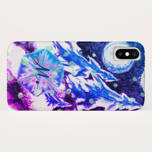 Coques Case-Mate iPhone Wonderland Fir Trees en Lune & Neige (Dos (Horizontal))