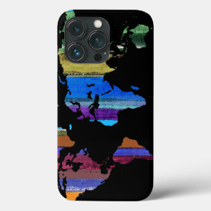 Case-Mate iPhone Case world map and color stri