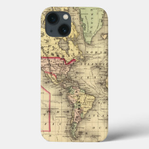 iPhone 13 Coque World Map with Explorers' sea routes