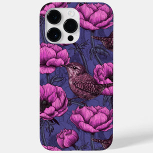 Coque Pour Pour iPhone 14 Pro Max Wrens dans le jardin de l'anémone