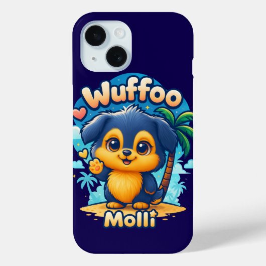 Coques Case-Mate iPhone Wuffoo Molli Cute Kawaii Puppy Tropical Island (Verso)