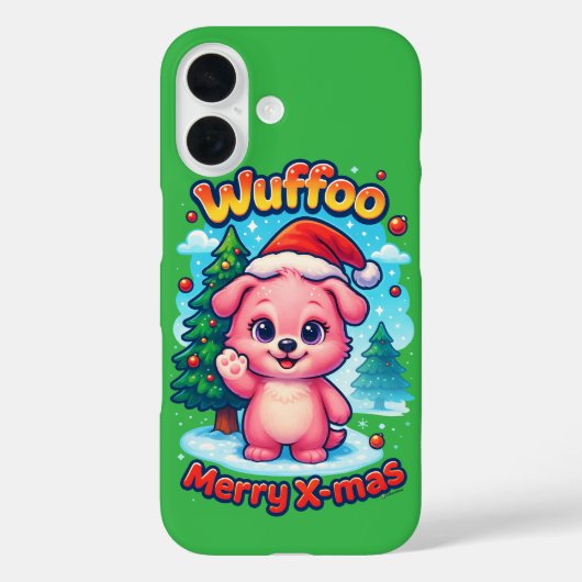 Coques Case-Mate iPhone Wuffoo Shelly Merry X-mas Kawaii 3D Holiday (Verso)