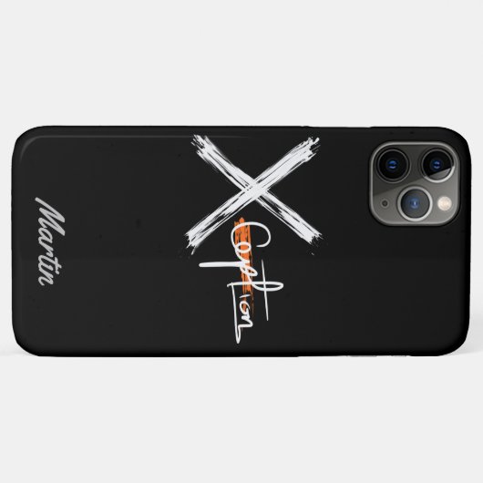 Coques Case-Mate iPhone X cépage | Nom personnalisé noir et blanc Cool (Dos (Horizontal))
