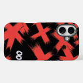 Coques Case-Mate iPhone "X rouges sur noir avec yeux cachés" (Verso (horizontal))