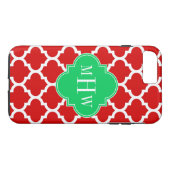 Coques Case-Mate iPhone Xmas Rouge Blanc Marocain #5 Emerald Nom Monogramm (Dos (Horizontal))