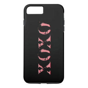Coque iPhone 7 Plus XOXO Black & Rose Gold personnalisé
