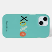 Coques Case-Mate iPhone "XOXO" Cœurs Saint-Valentin Vert Menthe (Verso (horizontal))