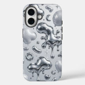 Coques Case-Mate iPhone Y2K Chrome Bubble 3D Silver Case (Verso)