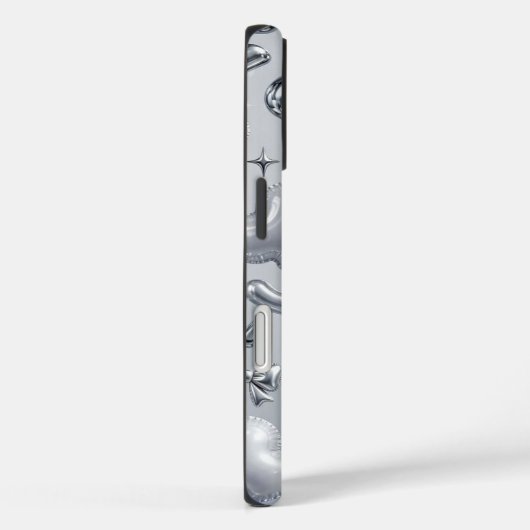 Coques Case-Mate iPhone Y2K Chrome Bubble 3D Silver Case (Verso / Droite)