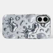 Coques Case-Mate iPhone Y2K Chrome Bubble 3D Silver Case (Verso (horizontal))