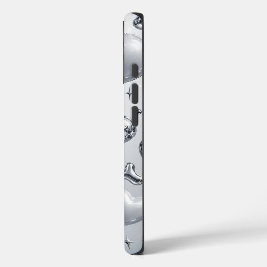 Coques Case-Mate iPhone Y2K Chrome Bubble 3D Silver Case (Verso / Gauche)