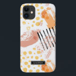 Case-Mate iPhone Case Yello et Orange Abstrait Motif Monogramme<br><div class="desc">Coque iphone abstrait personnalisable avec motif mélange noir,  jaune et orange. Personnalisez en ajoutant des noms ou un monogramme. Ce boîtier téléphonique contemporain sera parfait comme cadeau personnalisé.</div>