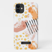Yello et Orange Abstrait Motif Monogramme
