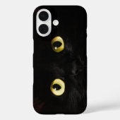 Coques Case-Mate iPhone Yellow Cat Eyes, Chat noir (Verso)