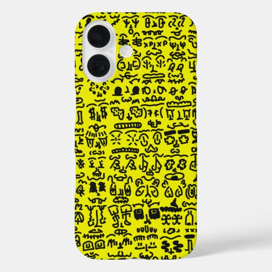 Coques Case-Mate iPhone Yellow Doodle Pattern Phone Case – Abstract Black  (Verso)