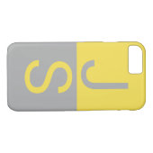 Coques Case-Mate iPhone Yellow & Grey Modern Initials monogram (Dos (Horizontal))