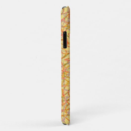Coques Case-Mate iPhone Yellow scribbled (Dos/Droite)