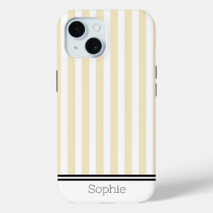 Coque Pour iPhone 15 Yellow Stripes personnalisé Samsung