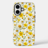 Coques Case-Mate iPhone Yellow Watercolor Wildflower Pattern  (Verso)