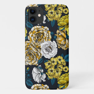 Case-Mate iPhone Case Yellow, white and bi-color roses with blue leaves